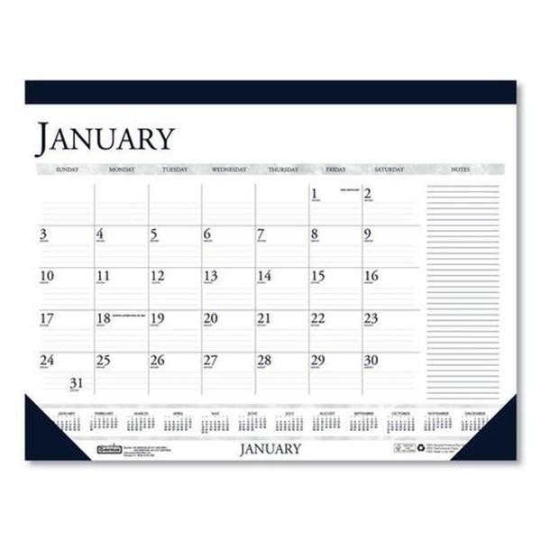 House Of Doo House of Doo HOD1646 Recycled Two-Color Monthly Desk Calendar with Large Notes Section 1646